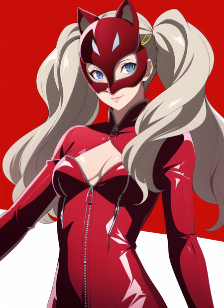 3978521578-471778448-persona5 anime style, takamaki anne, 1girl, blonde hair, blue eyes, bodysuit, breasts, clothing cutout, gloves, hair ornament, c.png